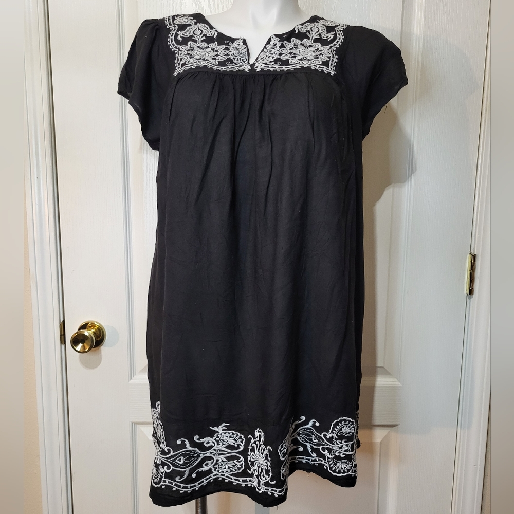 My Boutique Black Embroidered Top Tunic